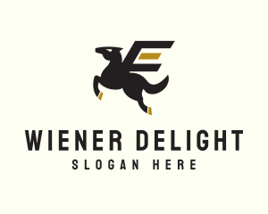 Winged Pegasus Horse logo design