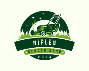 Lawn Mower Grass Cutting Logo