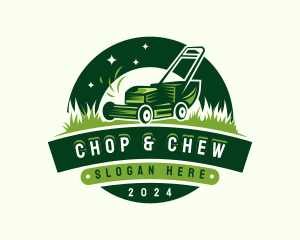 Lawn Mower Grass Cutting Logo