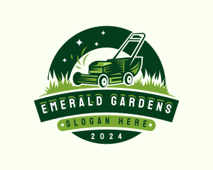 Lawn Mower Grass Cutting logo design