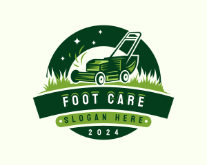 Lawn Mower Grass Cutting logo design