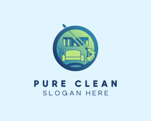 Living Room Cleaning logo design