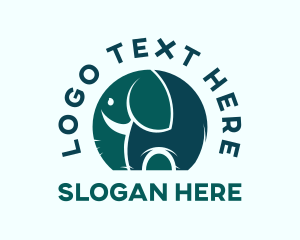 Green Elephant - Elephant Zoo Animal logo design