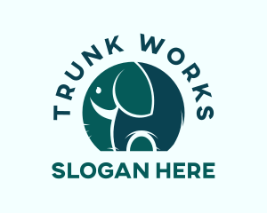 Trunk - Elephant Zoo Animal logo design