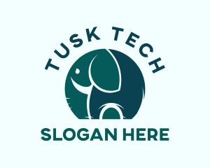 Tusk - Elephant Zoo Animal logo design