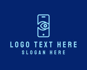 Tempered Glass - Mobile Phone Eye logo design