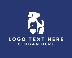Siberian Husky - Dog Cat Pet Grooming logo design