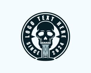 Creepy - Skull Tattoo Streetwear logo design