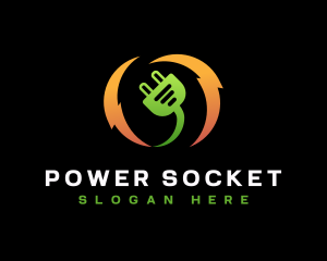 Socket - Natural Electric Plug logo design