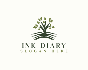 Diary - Tree Book Literature logo design