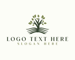 Tree Book Literature Logo