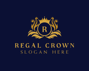 Gold Royalty Crown logo design