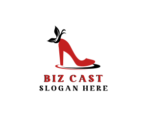 High Heels - Butterfly Stilettos Shoes logo design