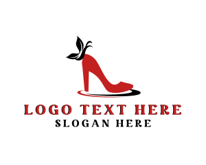 High Heels - Butterfly Stilettos Shoes logo design