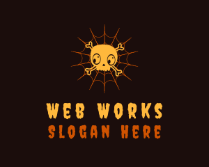 Web - Halloween Web Skull logo design