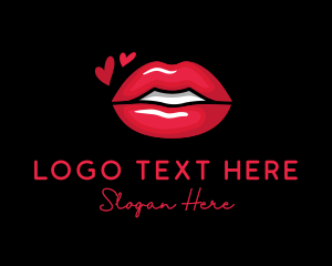 Makeup Artist - Red Sexy Lips Cosmetics logo design