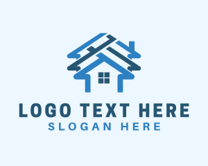 Housing - Blue Home Roofing logo design