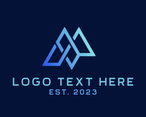 Building - Modern Cyber Letter M logo design