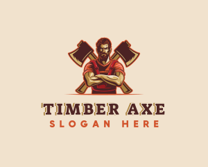 Tradesman Lumberjack Axe logo design