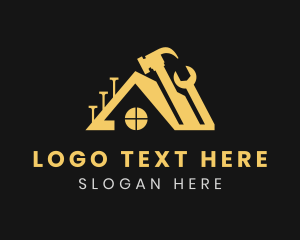 Roofing - House Renovation Tools logo design