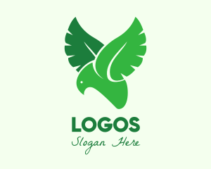 Wild - Green Eco Bird logo design