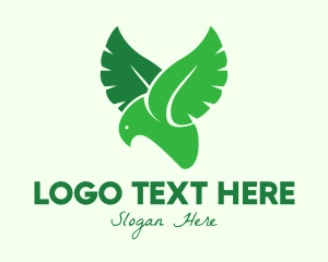 Dove - Green Eco Bird logo design