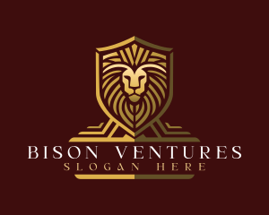 Lion Shield Crest logo design