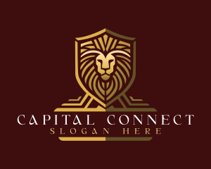 Lion Shield Crest logo design