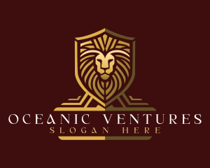 Lion Shield Crest logo design