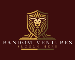 Lion Shield Crest logo design