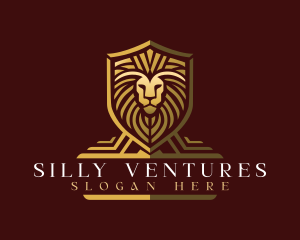 Lion Shield Crest logo design