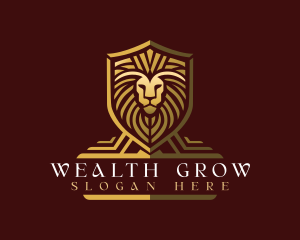 Lion Shield Crest logo design