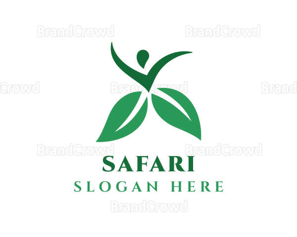 Green Organic Human Leaf Logo