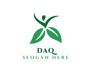 Green Organic Human Leaf Logo