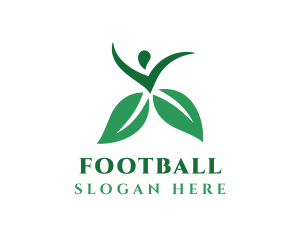 Green Organic Human Leaf Logo