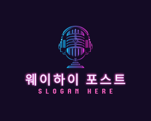 Podcast Headset Microphone logo design