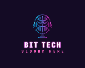 Podcast Headset Microphone logo design