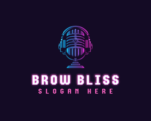 Podcast Headset Microphone logo design