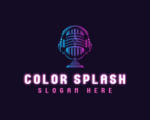 Podcast Headset Microphone logo design