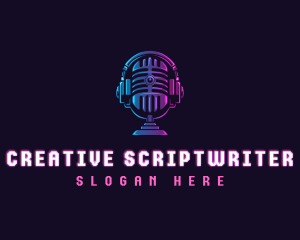 Podcast Headset Microphone logo design