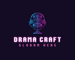 Podcast Headset Microphone logo design