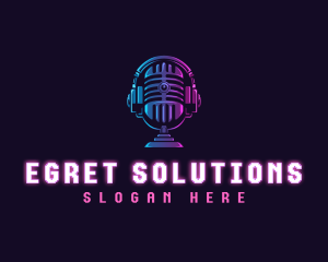 Podcast Headset Microphone logo design