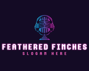 Podcast Headset Microphone logo design