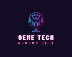 Podcast Headset Microphone logo design