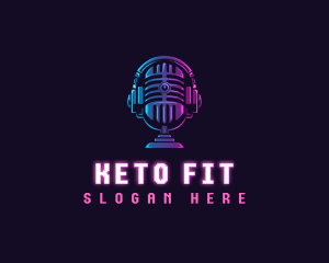 Podcast Headset Microphone logo design