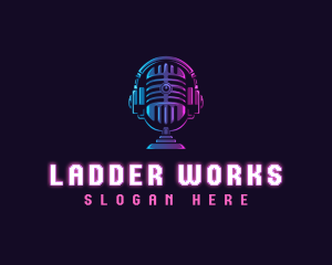 Podcast Headset Microphone logo design