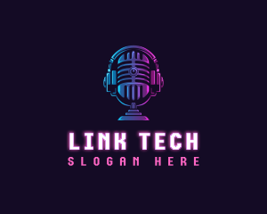 Podcast Headset Microphone logo design