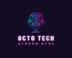 Podcast Headset Microphone logo design