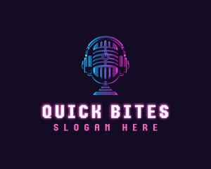 Podcast Headset Microphone logo design