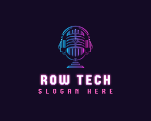 Podcast Headset Microphone logo design